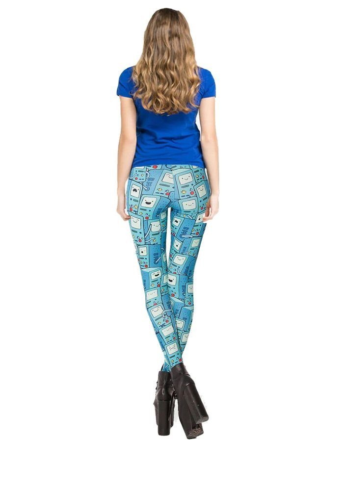 Leggings ADVENTURE TIME Damen Leggings Erwachsene + Jugendliche Größen L, XL Türkis
