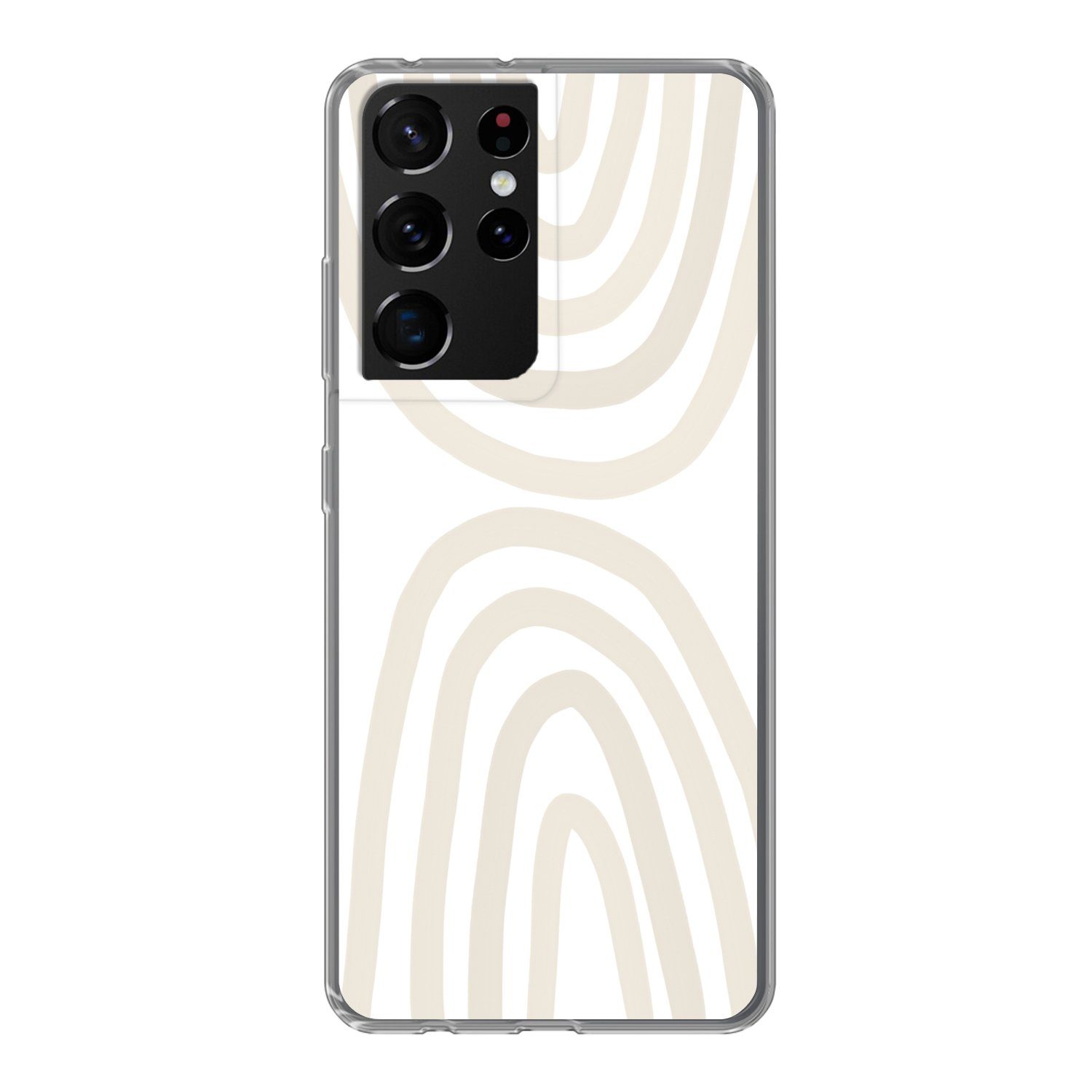 MuchoWow Handyhülle für Samsung Galaxy S21 Ultra Regenbogen - Pastell - Design - Abstrakt, Phone Case, Silikon, Schutzhülle Dünn