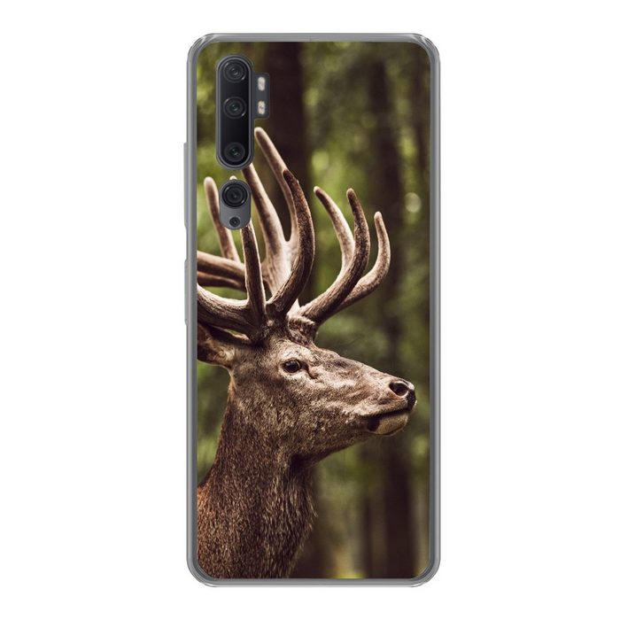 MuchoWow Handyhülle Hirsch - Natur - Geweih - Wald - Tiere Phone Case Handyhülle Xiaomi Mi Note 10 Silikon Schutzhülle