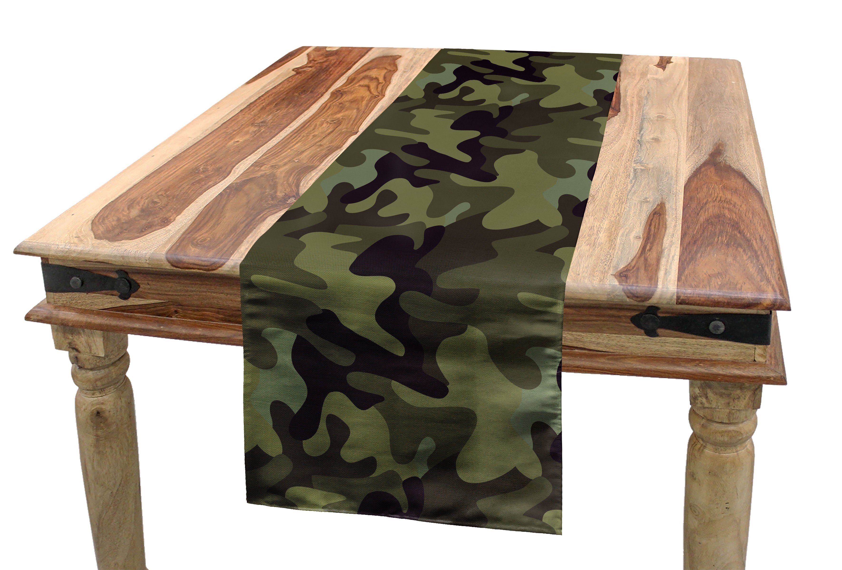 Abakuhaus Tischläufer Esszimmer Küche Rechteckiger Motiv Khaki Dekorativer Camouflage Camo Stains Tischläufer