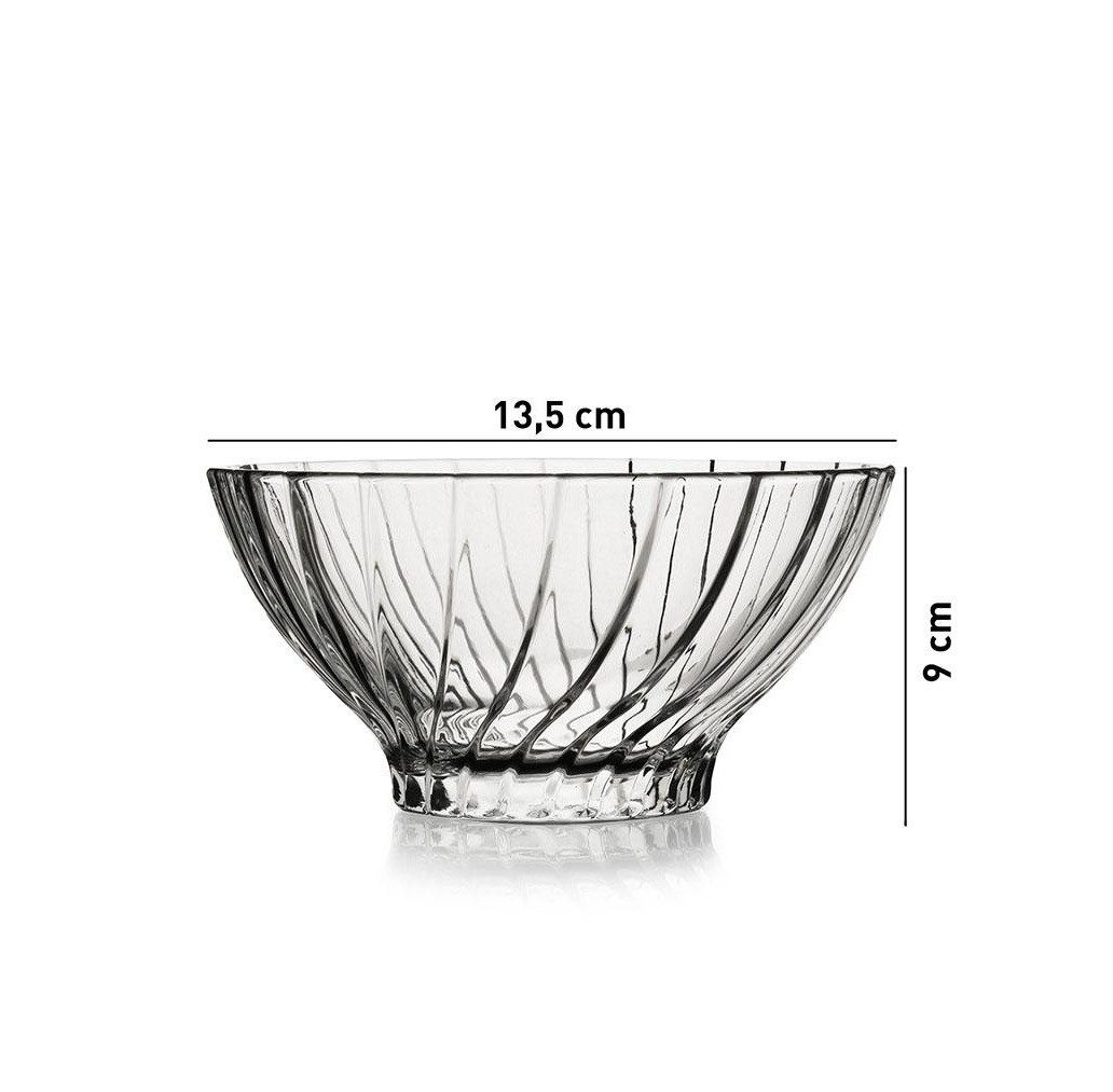 Pasabahce Schale aus hochwertigem Glas 4er Set - ø13,5 cm, 455 ml, Glas, (4-tlg), spülmaschinengeeignet