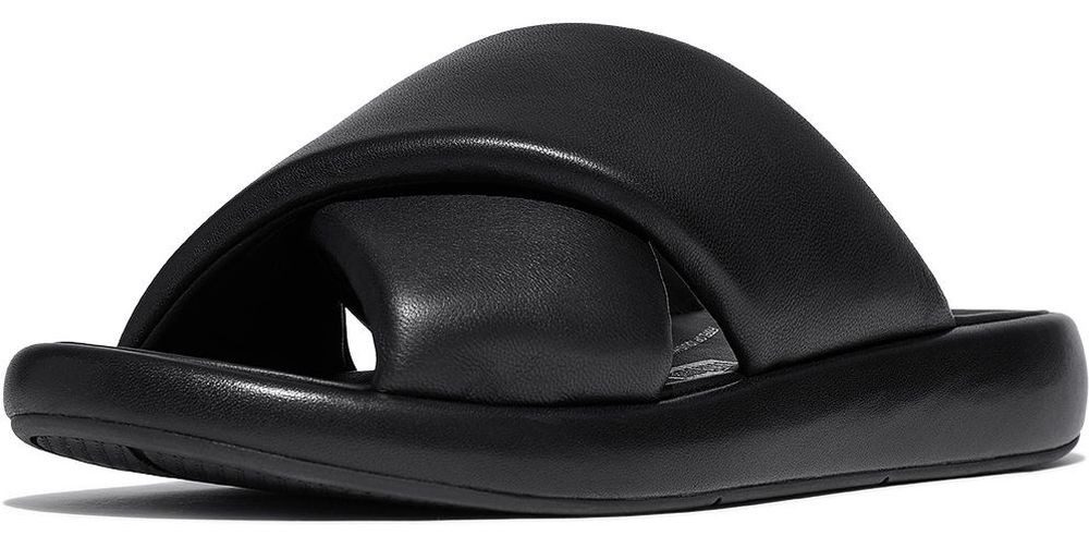 Fitflop Iqushion D-Luxe Padded Leather Cross Slides Sandale günstig online kaufen