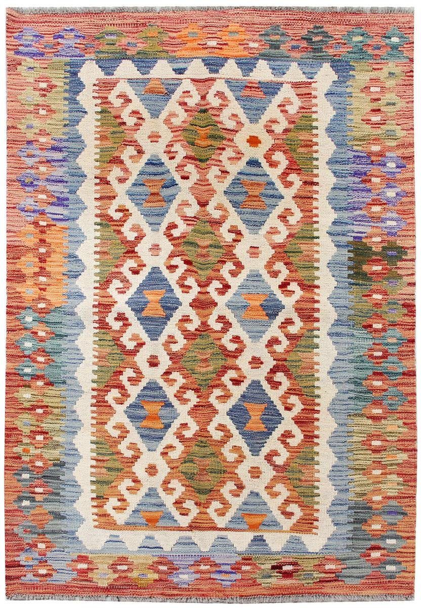 Orientteppich Kelim Afghan 105x151 Handgewebter Orientteppich, Nain Trading, rechteckig, Höhe: 3 mm