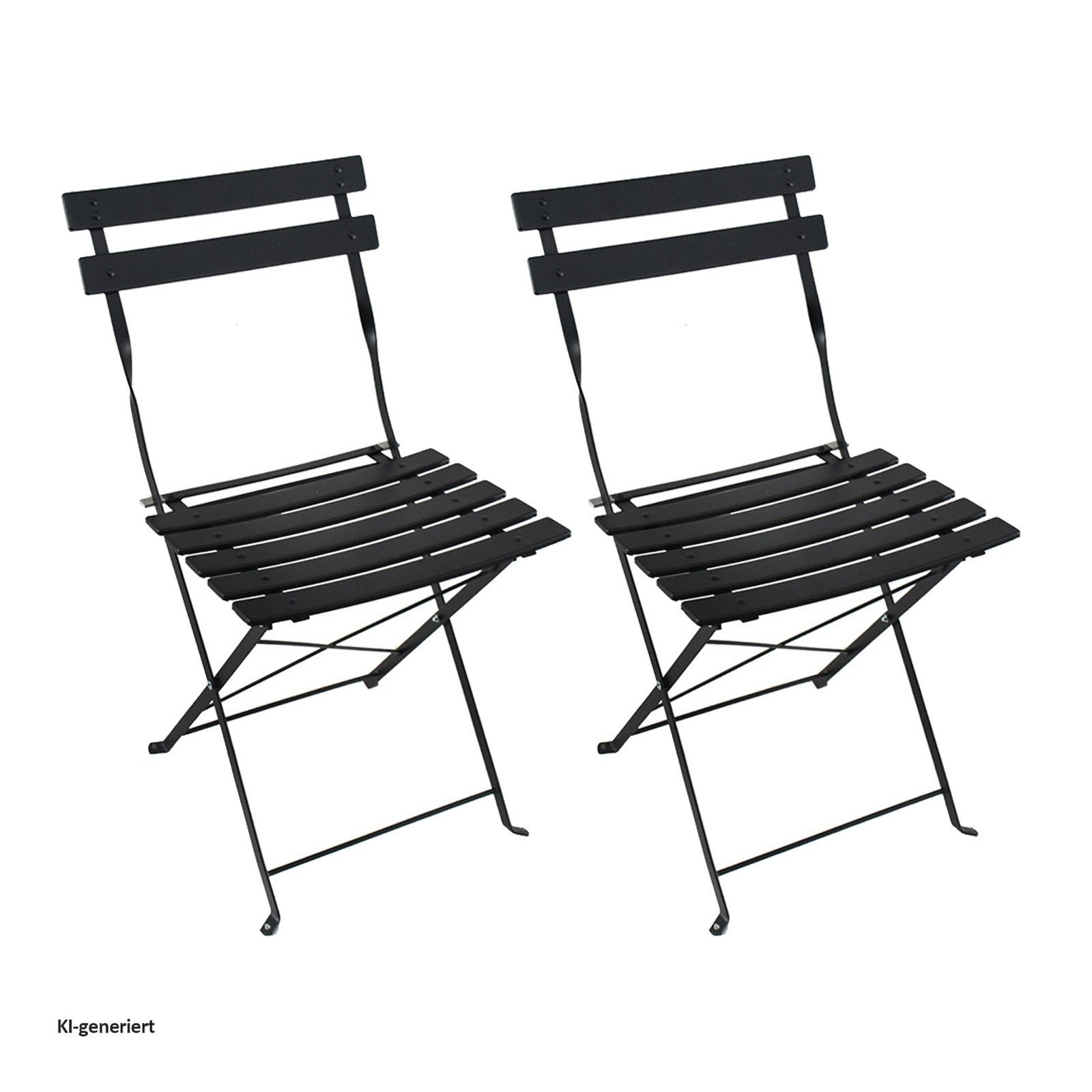 HTI-Living Gartenstuhl Gartenstuhl 2er-Set Basil Metall Schwarz (Set, 2 St)