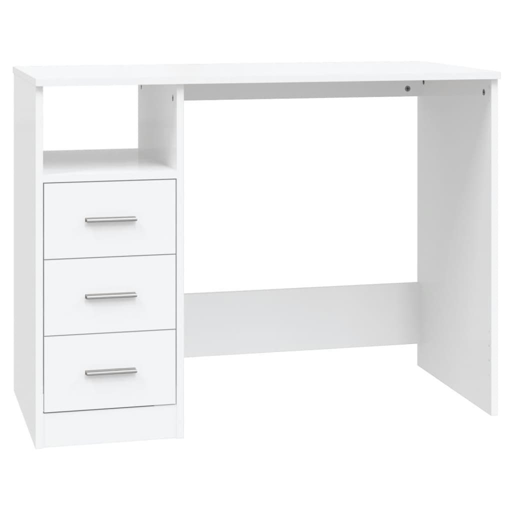 102x50x76 cm Schubladen Weiß mit Schreibtisch furnicato Holzwerkstoff