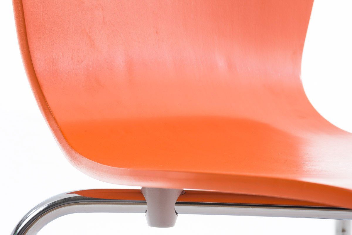 Besucherstuhl Set), CLP orange Metallgestell mit Aaron und (8er Holzsitz