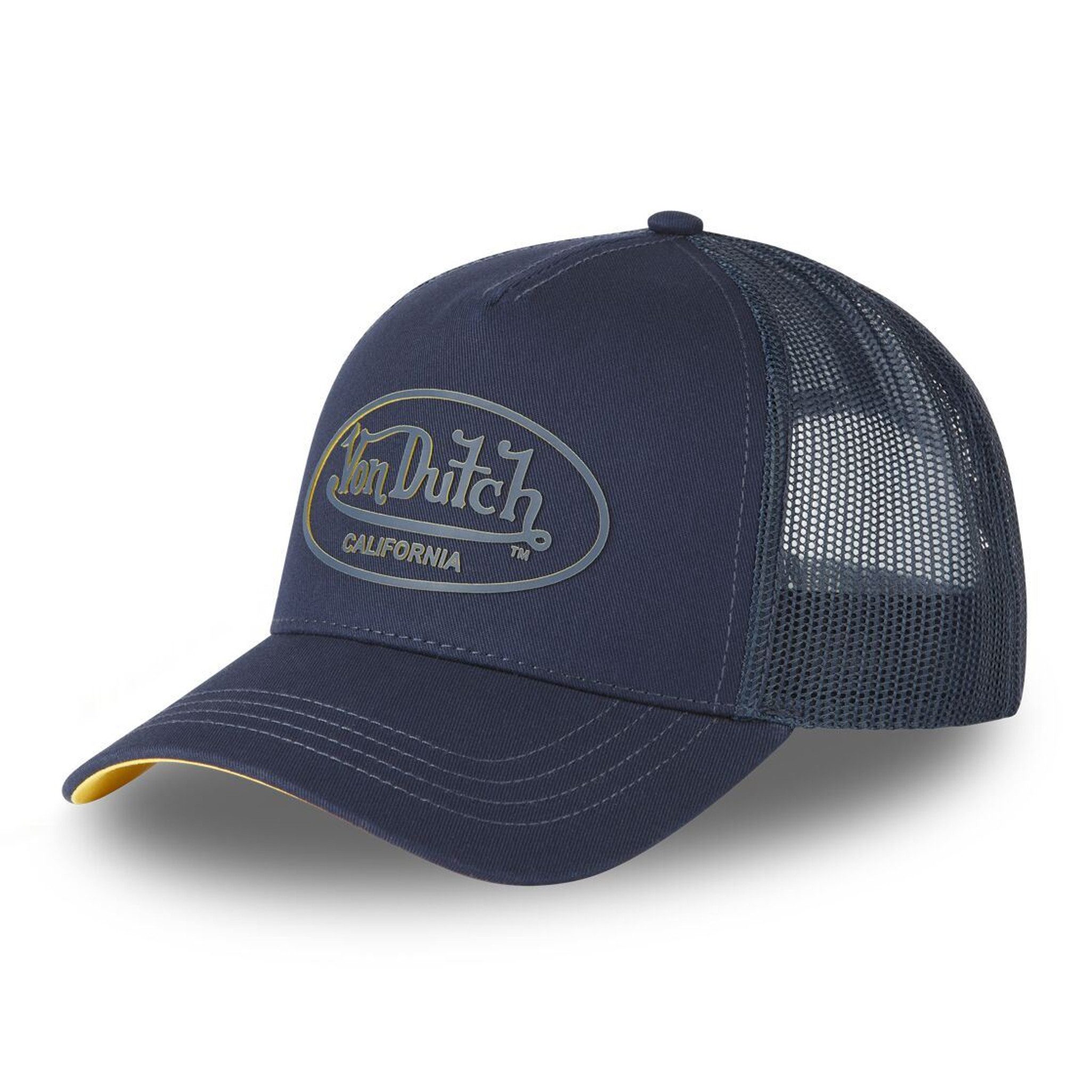 Von Dutch Trucker Cap Von Dutch Originals Trucker Cap - CALIFORNIA Twill Rubber T/T Navy (Basecap, Basecap, Meshcap, Trucker Kappe)