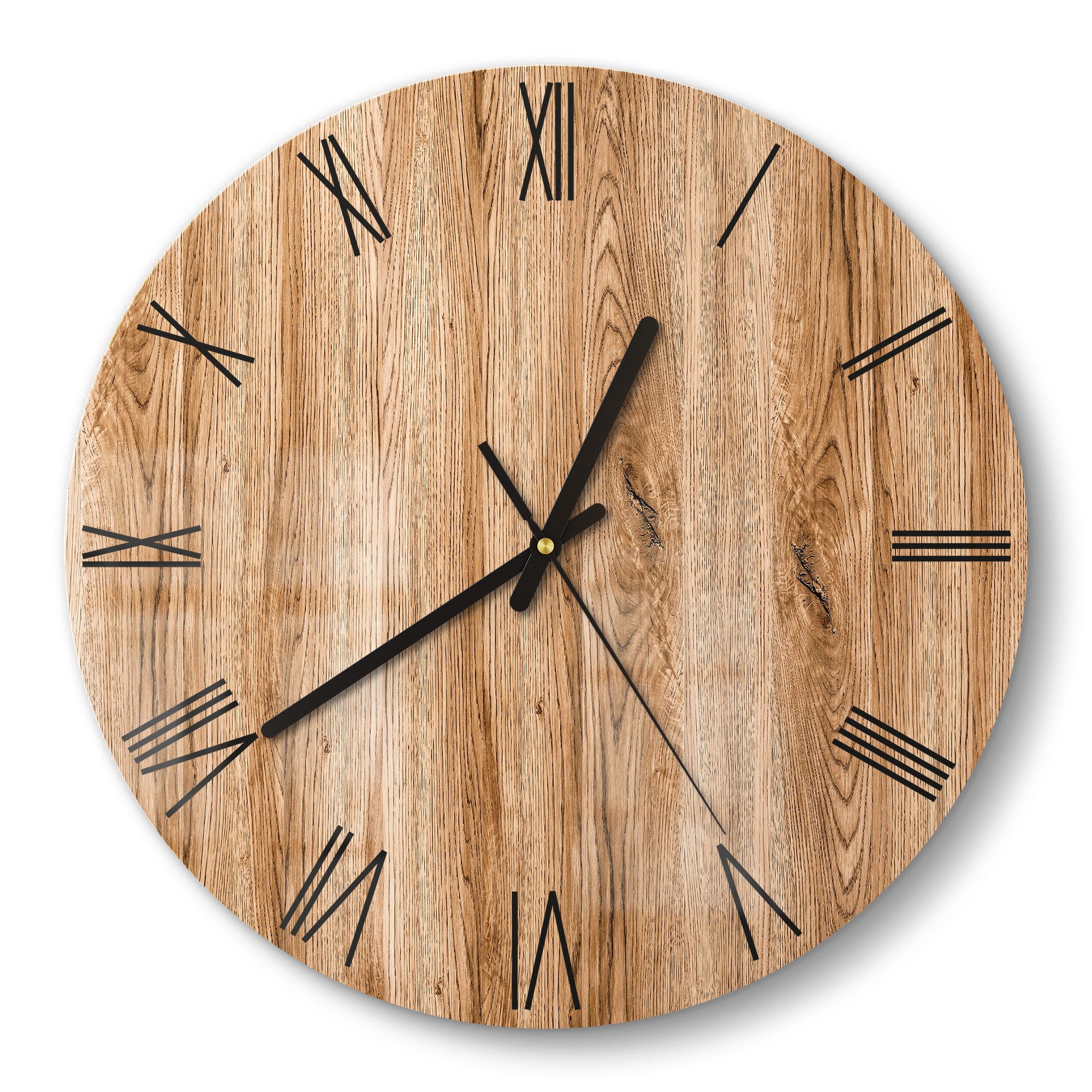 DEQORI Wanduhr 'Natürliche Holztexturen' (Glas Glasuhr günstig online kaufen
