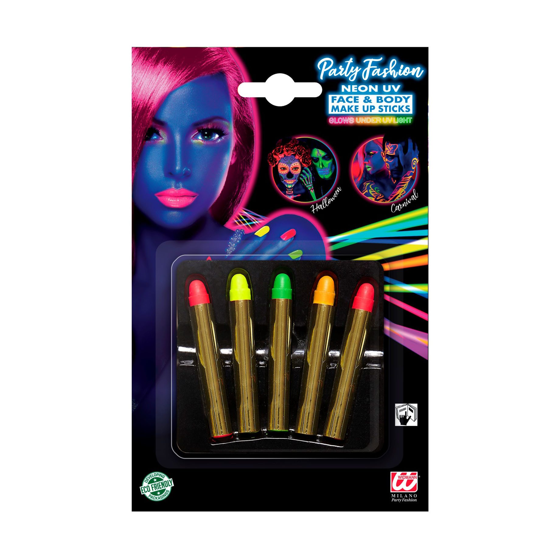 Widmann S.r.l. Театральный грим Neon UV-Licht Make-up Stifte, Bunt