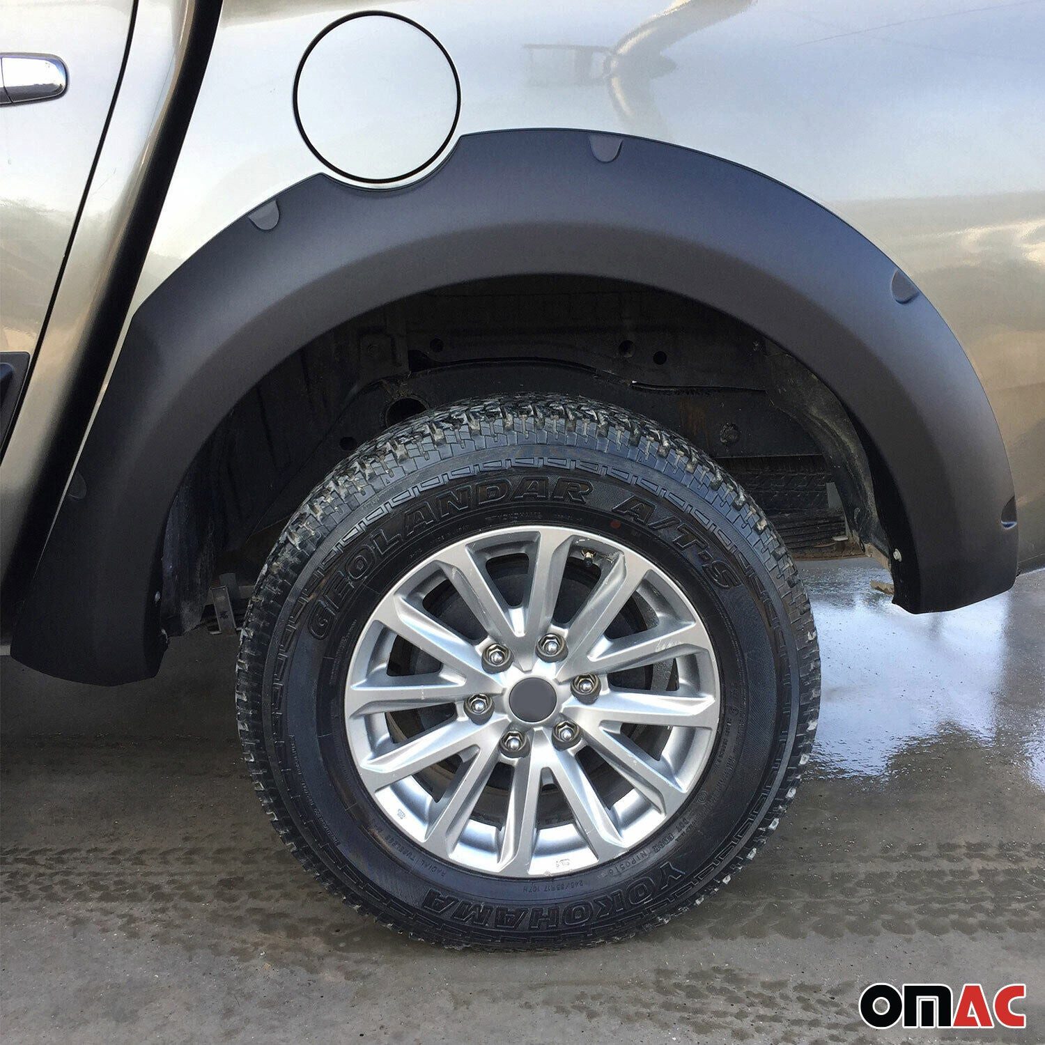 OMAC Kfz-Schmutzfänger Radläufe Kotflügel Verbreiterung für Mitsubishi L200 2015-2019 ABS, 4-tlg.