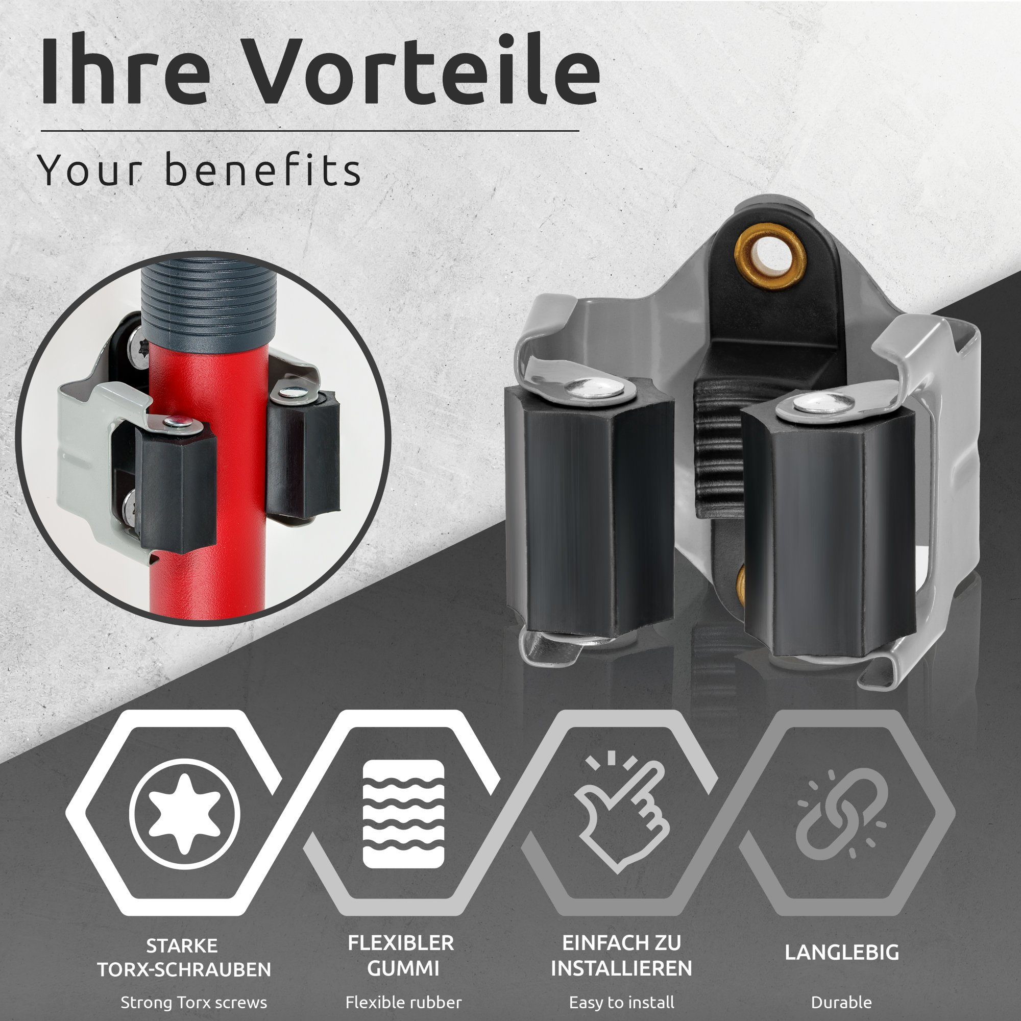 ECENCE Gartengerätehalter 8x Gerätehalter Besenhalter Gartengerätehalter günstig online kaufen