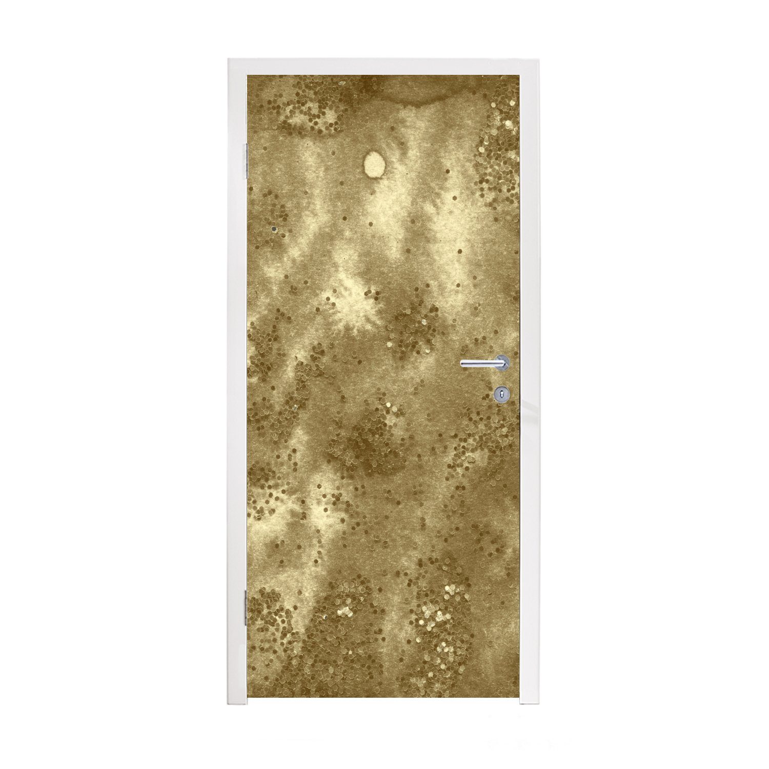 MuchoWow Türtapete Gold - Glitzer - Textur, Matt, bedruckt, (1 St), Fototapete für Tür, Türaufkleber, 75x205 cm