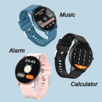findtime Smartwatch (1,3 Zoll, Android, iOS), mit Telefonfunktion Fitness Tracker Uhr Schrittzähler Schlafmonitor