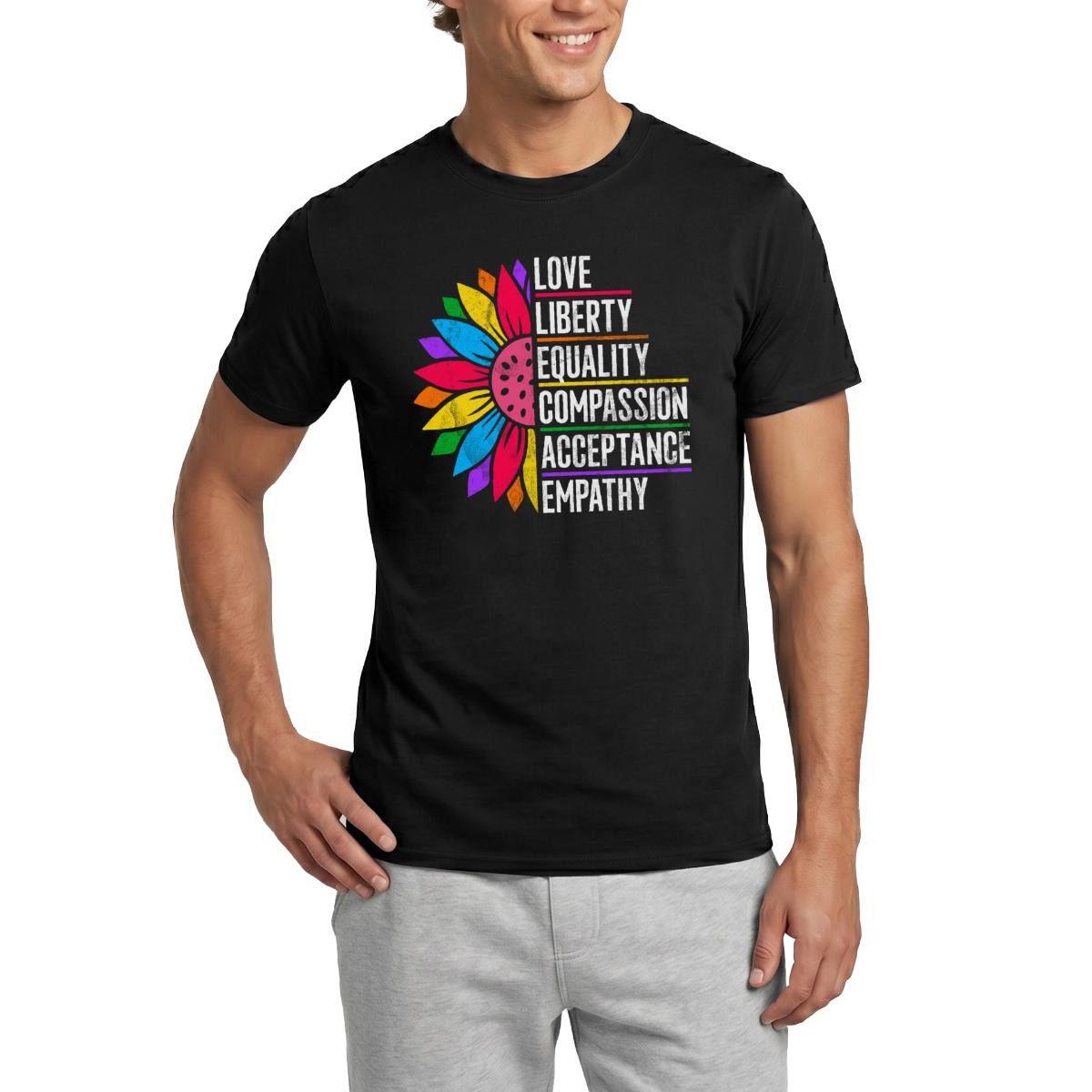 Spreadshirt T-Shirt Werte Der Vielfalt Sonnenblume Pride Männer T-Shirt (1-tlg)