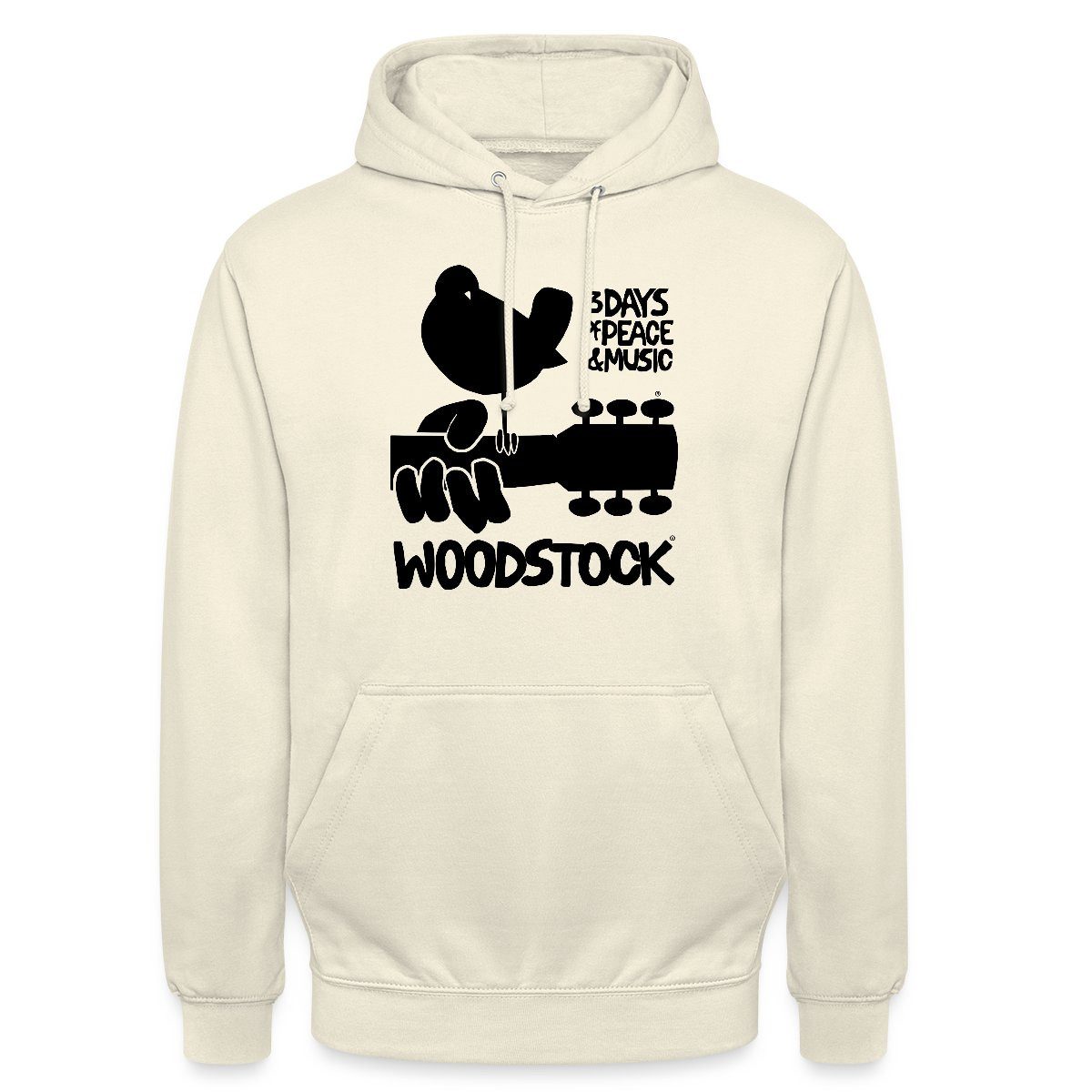 Hoodie Woodstock Logo Schwarz 3 Days Of Peace & Music Unisex Hoodie