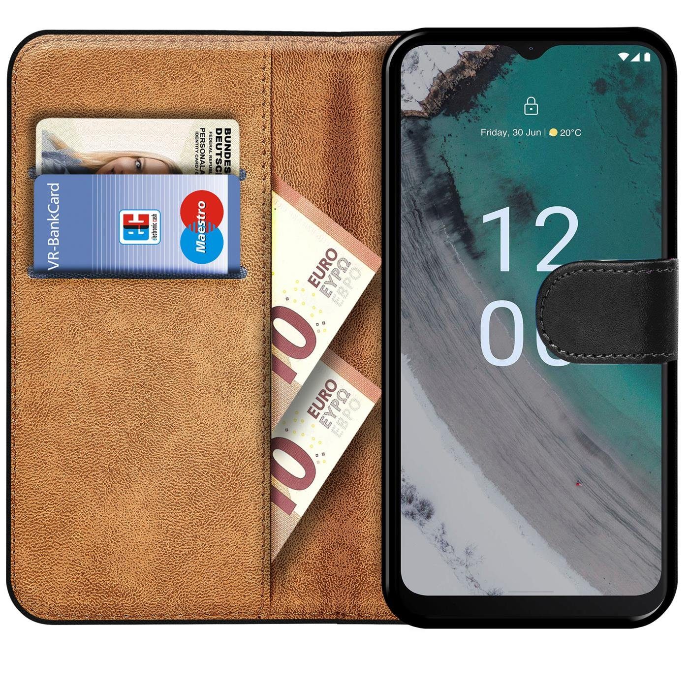 CoolGadget Handyhülle Wallet Klapp Tasche Book Case für Nokia C32 6,52 Zoll, Hülle Klapphülle Flip Cover Etui Schutzhülle