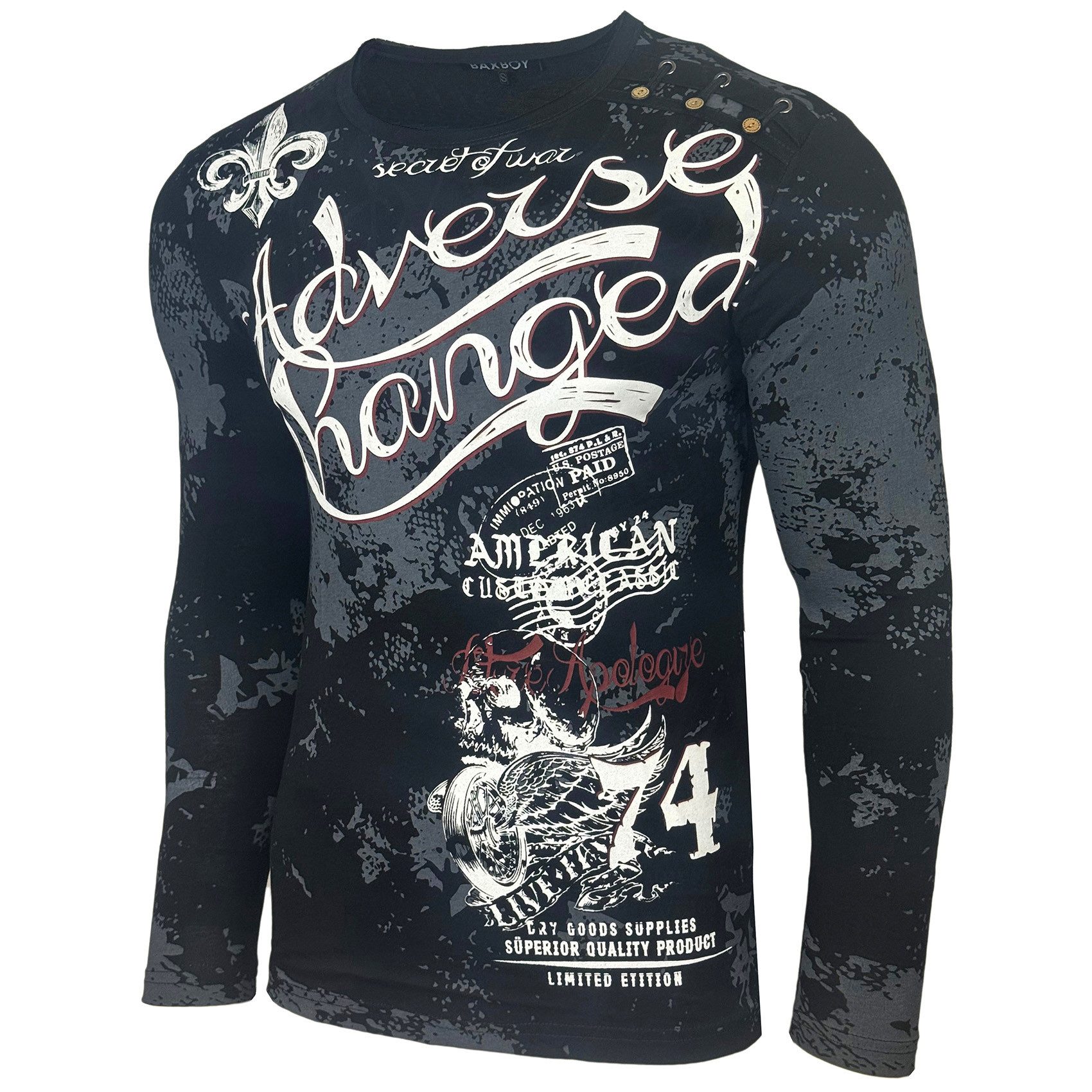 Baxboy Longshirt Baxboy Herren Longsleeve Langarmshirt Shirt Mit Rundhalskr günstig online kaufen