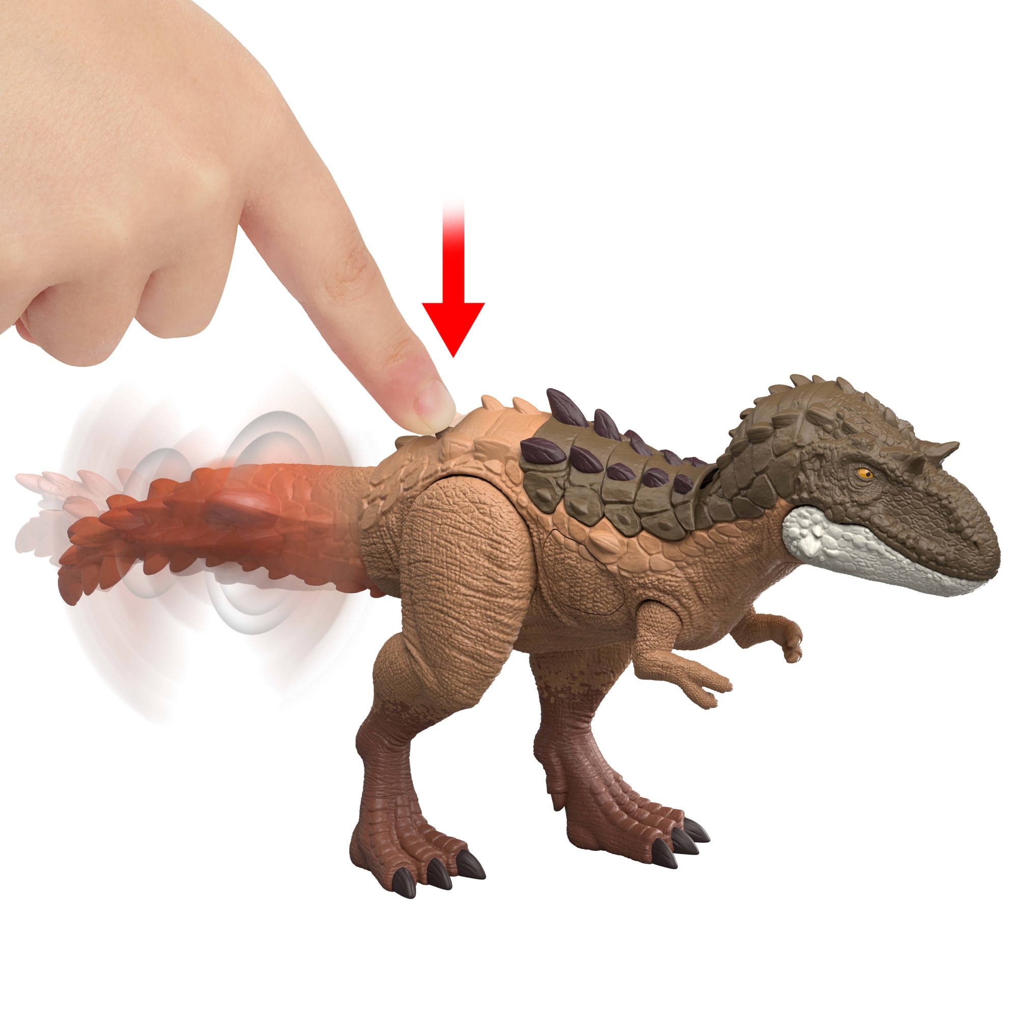 Mattel® Actionfigur Jurassic World, Gigantic Thrashers - Gorgosaurus, mit Stampfattacke und Brüllgeräusch