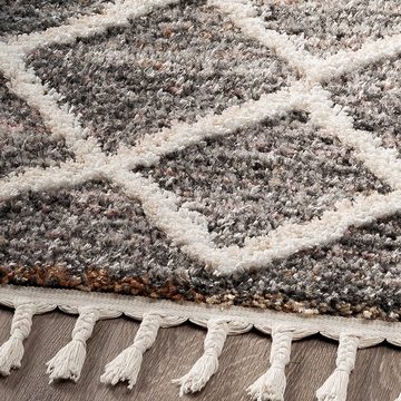 Teppich Orient Teppich mit modern legerem Rautenmuster braun grau, Teppich-Traum, rechteckig, Höhe: 30 mm