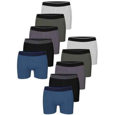 LOREZA Boxershorts 10er Set Boxershorts - Basics - Mehrfarbig (Spar-Packung, 10-St)