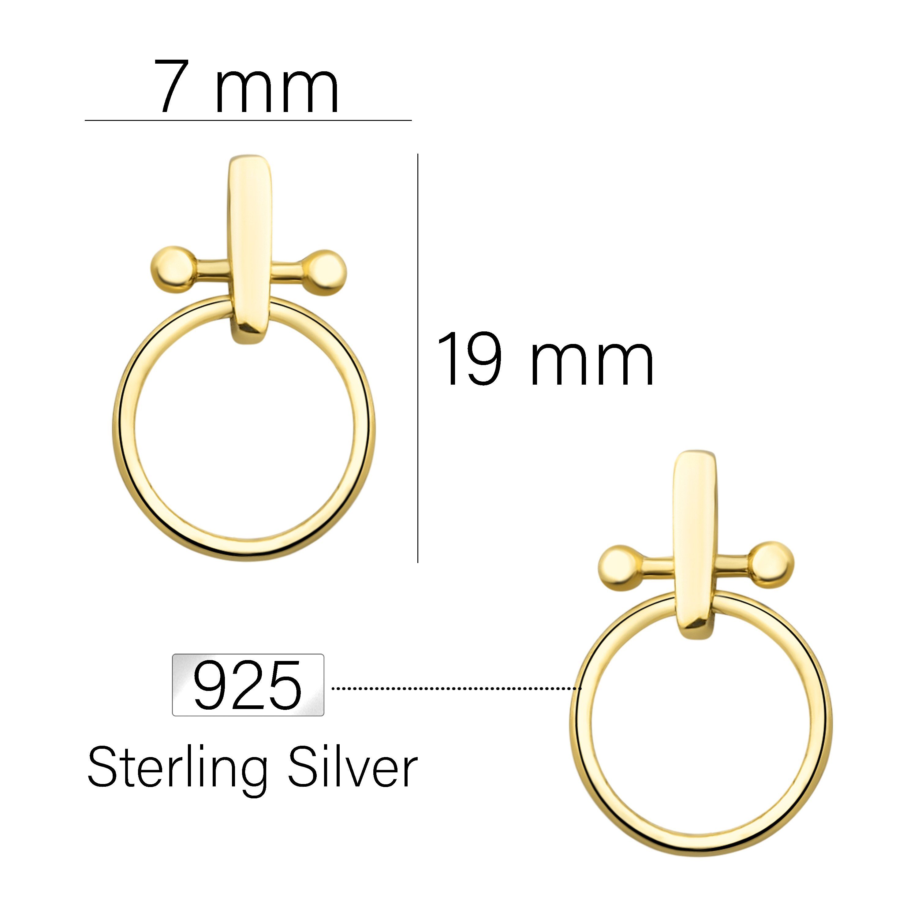 Damen Ohrstecker gold Kreis, Silber 925 Sofia Paar Milani Schmuck