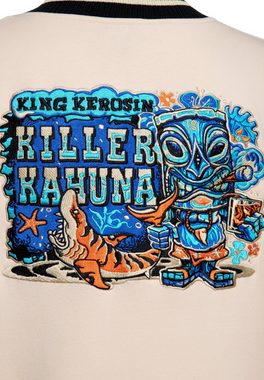 KingKerosin Collegejacke Killer Kahuna mit Artwork-Stickerei im Tiki-Style