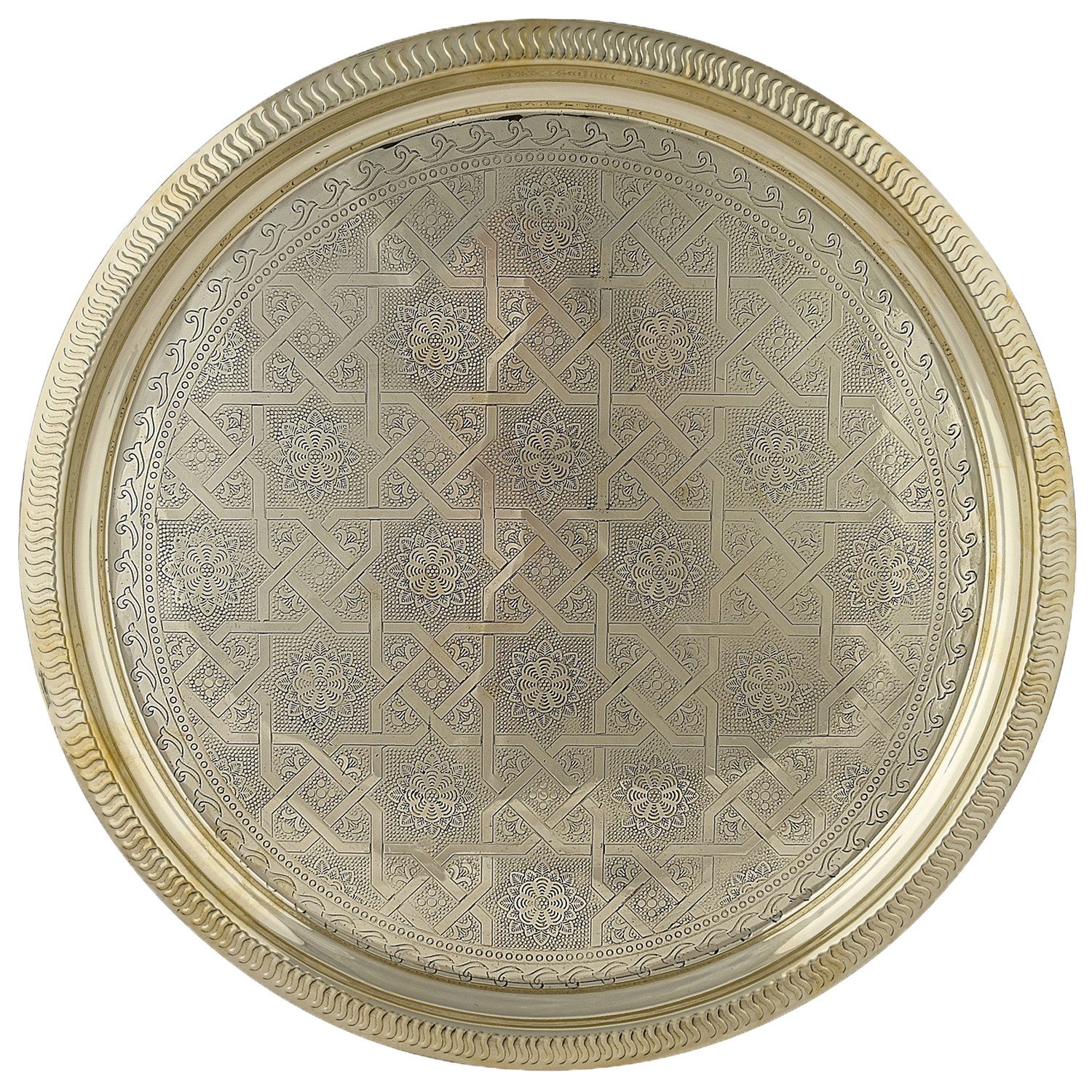 Dekotablett Orientalische Tablett Serviertablett Kerzentablett Nacera Gold 38cm
