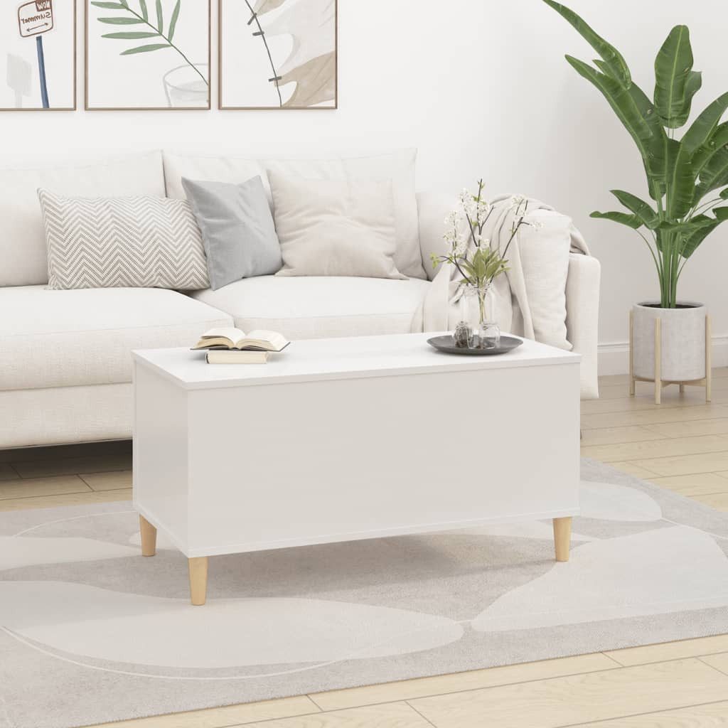vidaXL Couchtisch Couchtisch Hochglanz-Weiß 90x44,5x45 cm günstig online kaufen