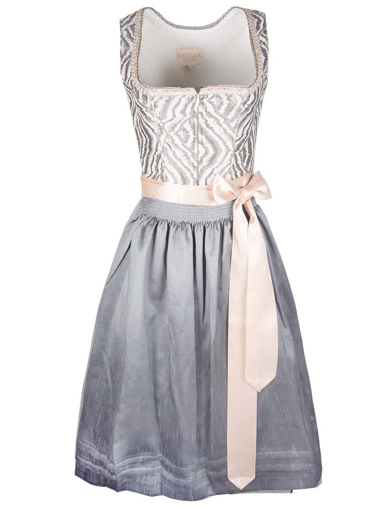 KRÜGER COLLECTION Dirndl Dirndl Cia 70cm Länge hellgrau