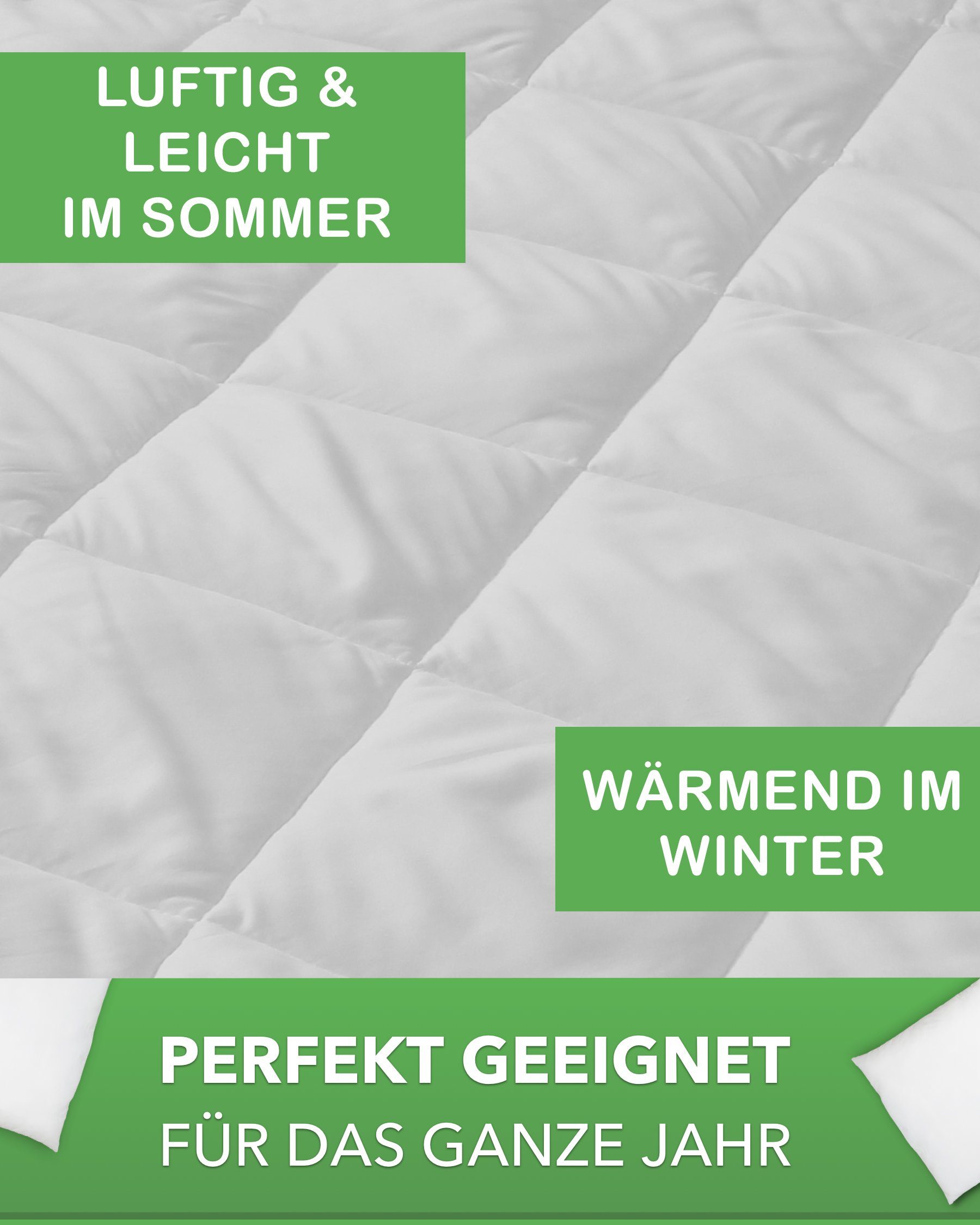 Füllung: Bettdecke Atmungsaktiv, Polyester 100% Bezug: 135x200 4-Jahreszeitenbett, Vierjahreszeitendecke, 4-Jahreszeitenbett, 4-Jahreszeiten Comfort cm 100% Allergikergeeignet Mikrofaser, Kunstfaser, Klimaregulierend, DILUMA,