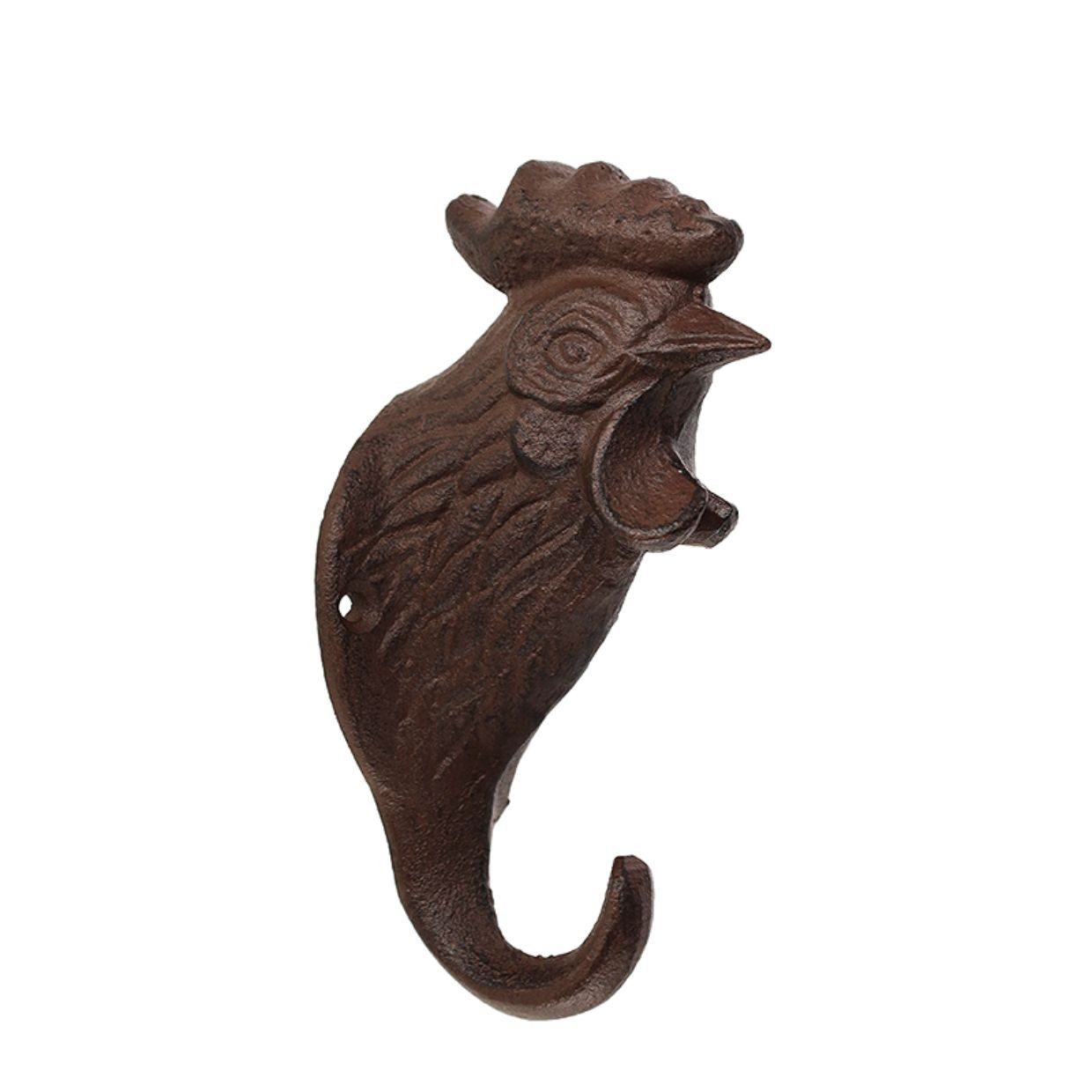 esschert design Dekohaken, Haken Hahn Gusseisen 6 x 6 x 13 cm Wandhaken Handarbeit