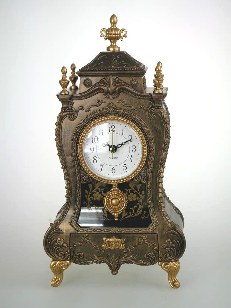 Musicboxworld Spieluhr Kaminuhr antik gold
