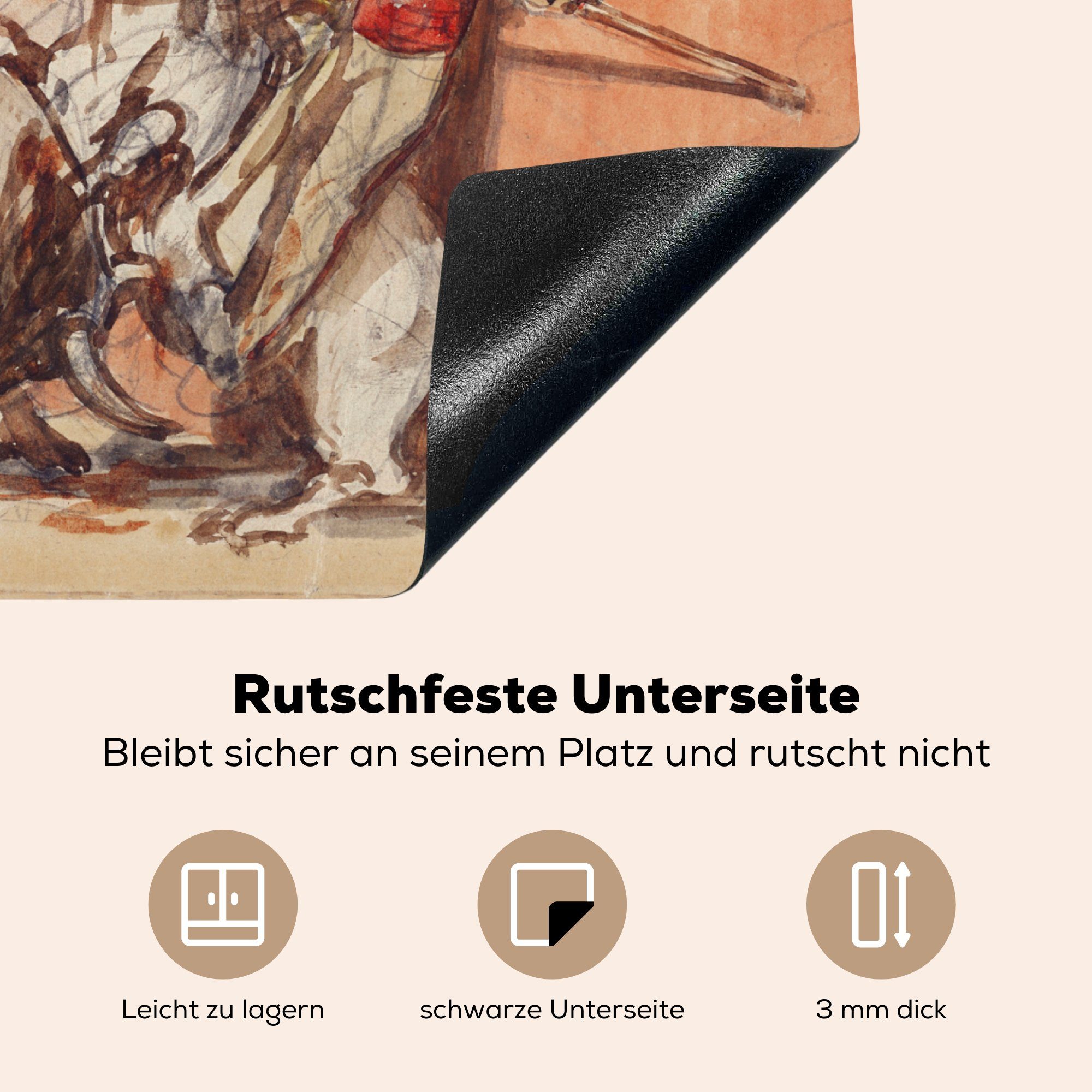 - 59x52 Stierkampf küche, die für Vinyl, Induktionsmatte Ceranfeldabdeckung (1 Edouard Herdblende-/Abdeckplatte Manet, tlg), MuchoWow cm,