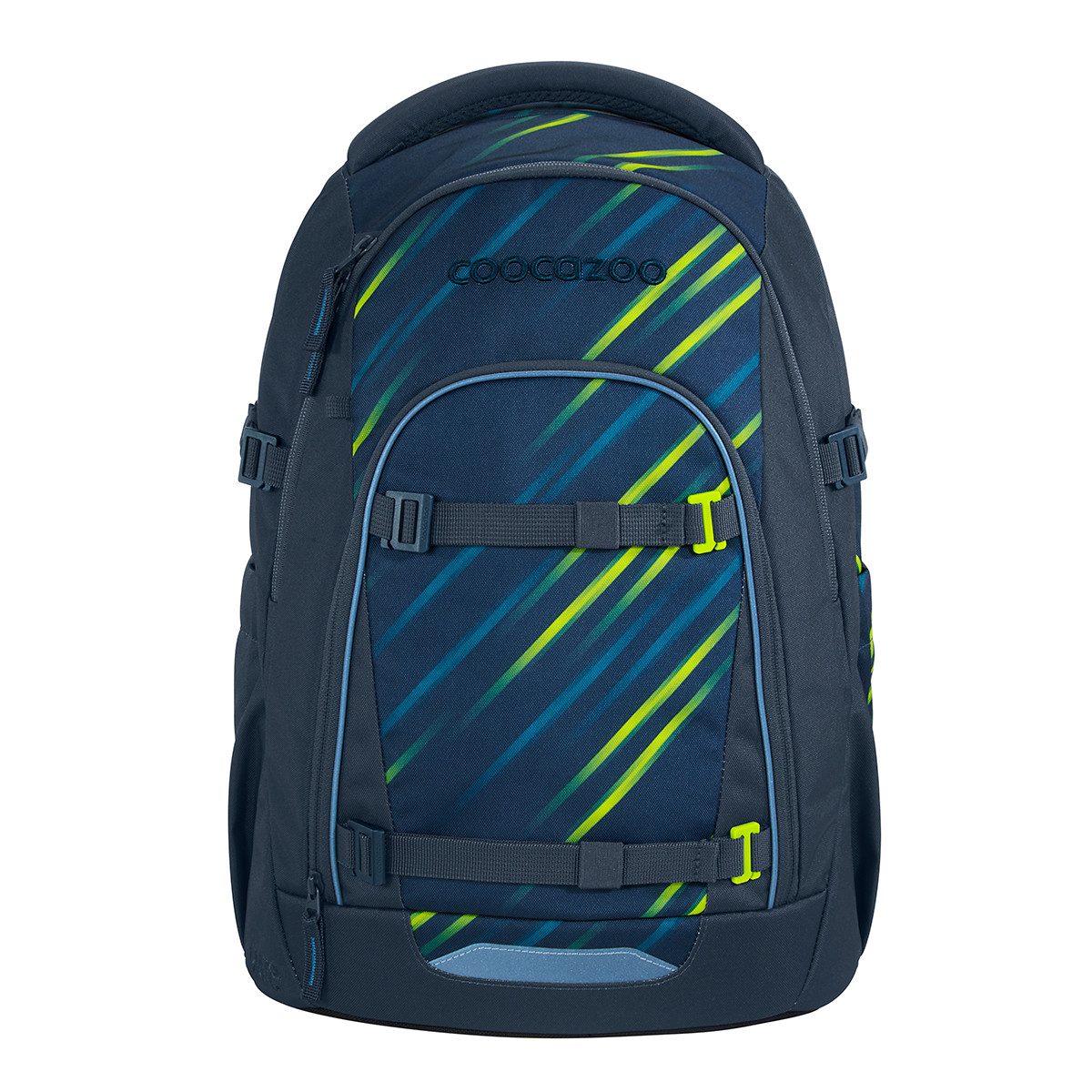 coocazoo Schulranzen Schulrucksack-Set MATE Fast Lime 2-teilig (2-teilig), ergonomisch, Körpergröße: 135 - 180 cm, Easy-Grow-System