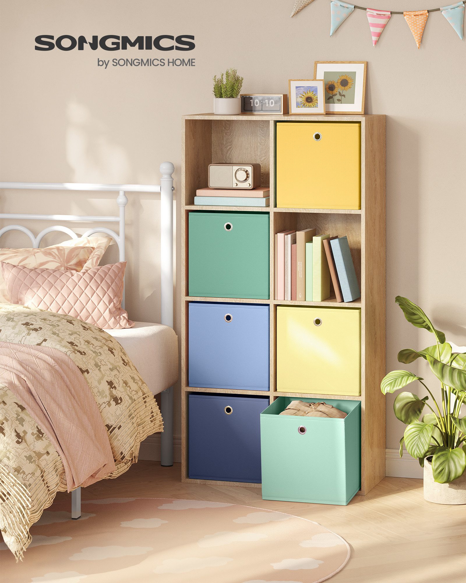 SONGMICS Aufbewahrungsbox, Ordnungsboxen, geruchsneutral, Faltbox, Stoffbox, für Würfelregal