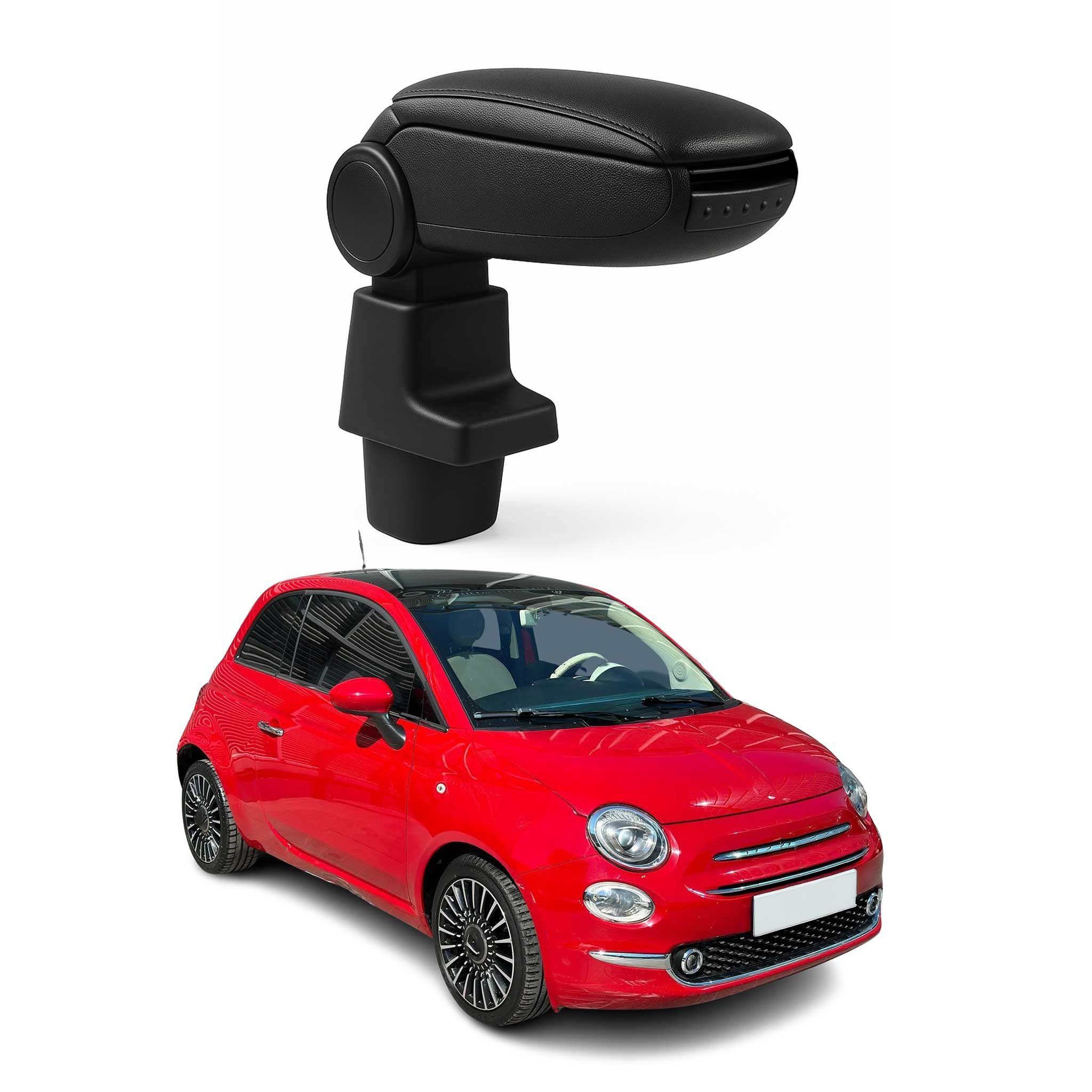 OMAC Armlehne Mittelarmlehne für Fiat 500 500C 2016-21 Facelift Modelle PU-Leder ABS, Langlebig,Multifunktional,Einfache Installation