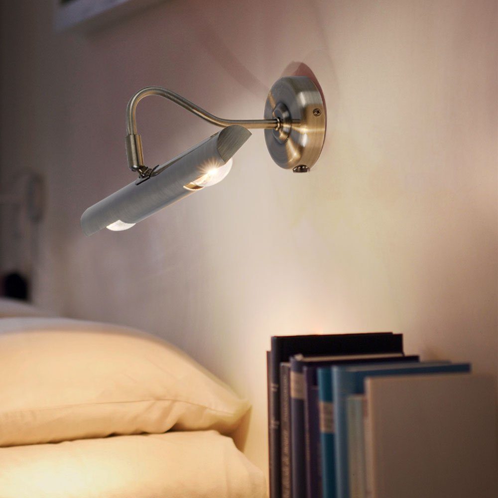 Schlafzimmer Wandlampe Messing beweglich inklusive, nicht Innen Wandleuchte Lampe Bilderleuchte, etc-shop Leuchtmittel
