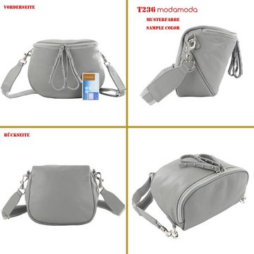 modamoda de Schultertasche T236, Echtleder Handmade in Italy