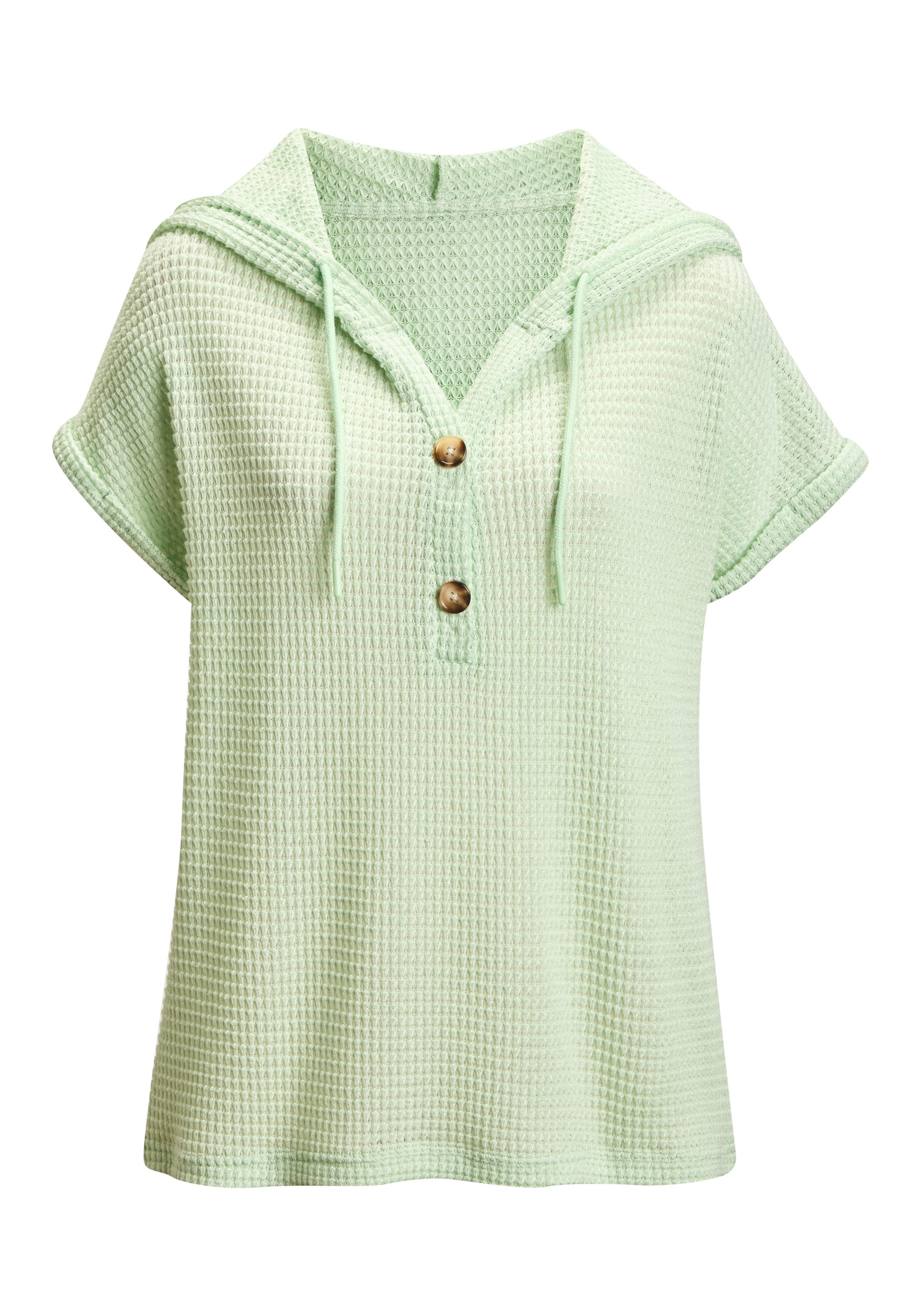 LASCANA Kapuzenshirt aus sommerlichem Waffelstrick Sommerhoody mit Knopfleiste. € 29,99, (€ 29,99 pro 1 Stk).