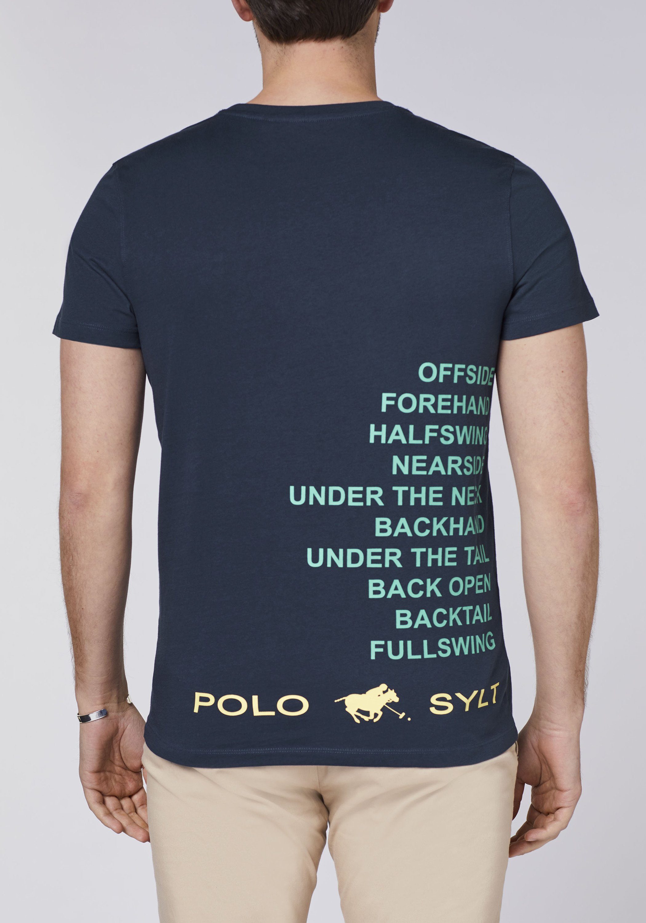 Print-Shirt Total Eclipse mit Sylt 19-4010 Print-Botschaft Polo
