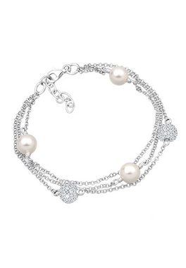 Elli Armband Kugel Elegant synthetischen Perlen 925 Silber
