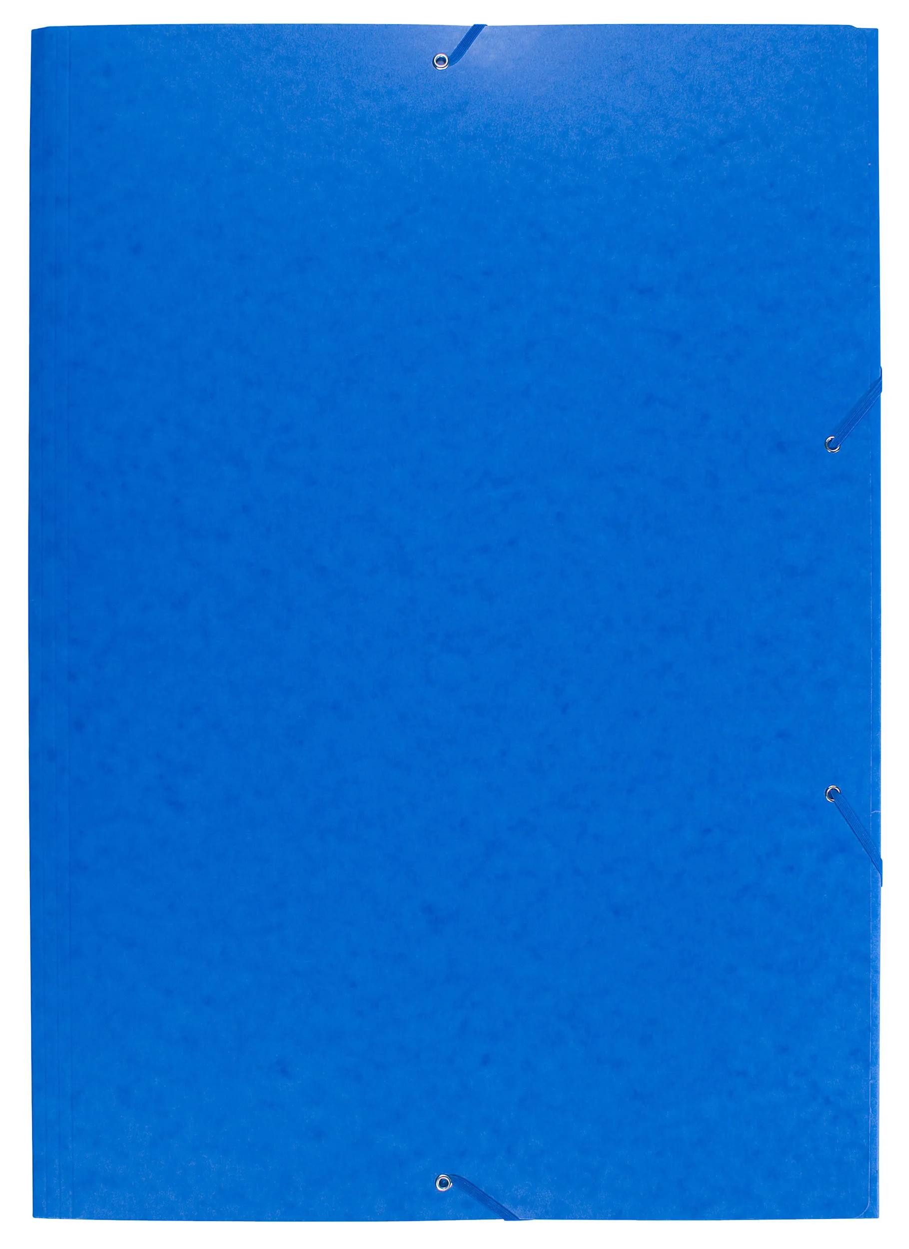 Organisationsmappe 10x Sammelmappe + Gummizug 3 Klappen Karton 600g/qm A2 Blau 59652E