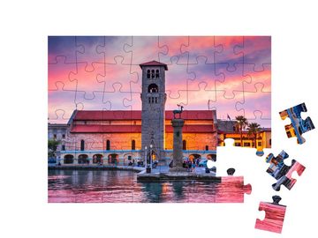 puzzleYOU Puzzle Schöner Sonnenuntergang auf Rhodos, Griechenland, 48 Puzzleteile, puzzleYOU-Kollektionen Rhodos, Griechenland