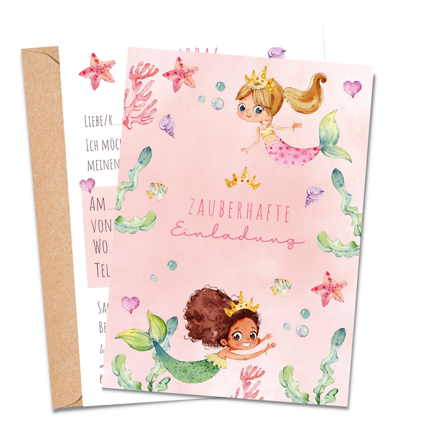 MeinBaby123® Einladungskarten Kindergeburtstag inkl. 10 Umschläge, Kindergeburtstag Jungs und Mädchen, Geburtstagseinladungen Kinder