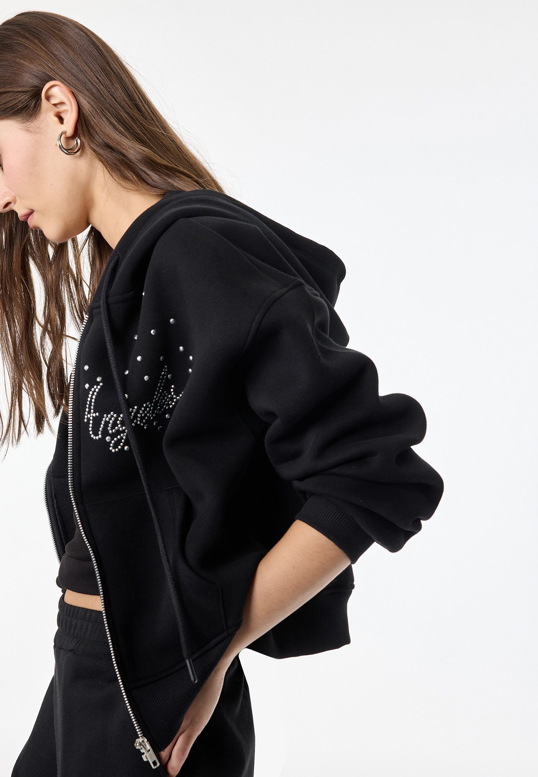 Koton Sweatshirt Koton Strass-Kapuzensweatshirt Aus Baumwolle