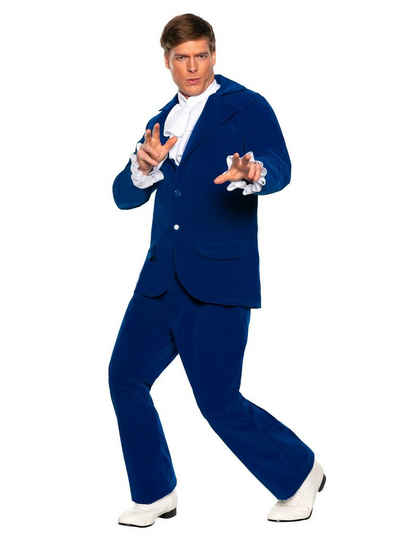 Underwraps Kostüm Groovy Geheimagent Kostüm, Groovy, Baby! Blauer Anzug im Swinging Sixties Style