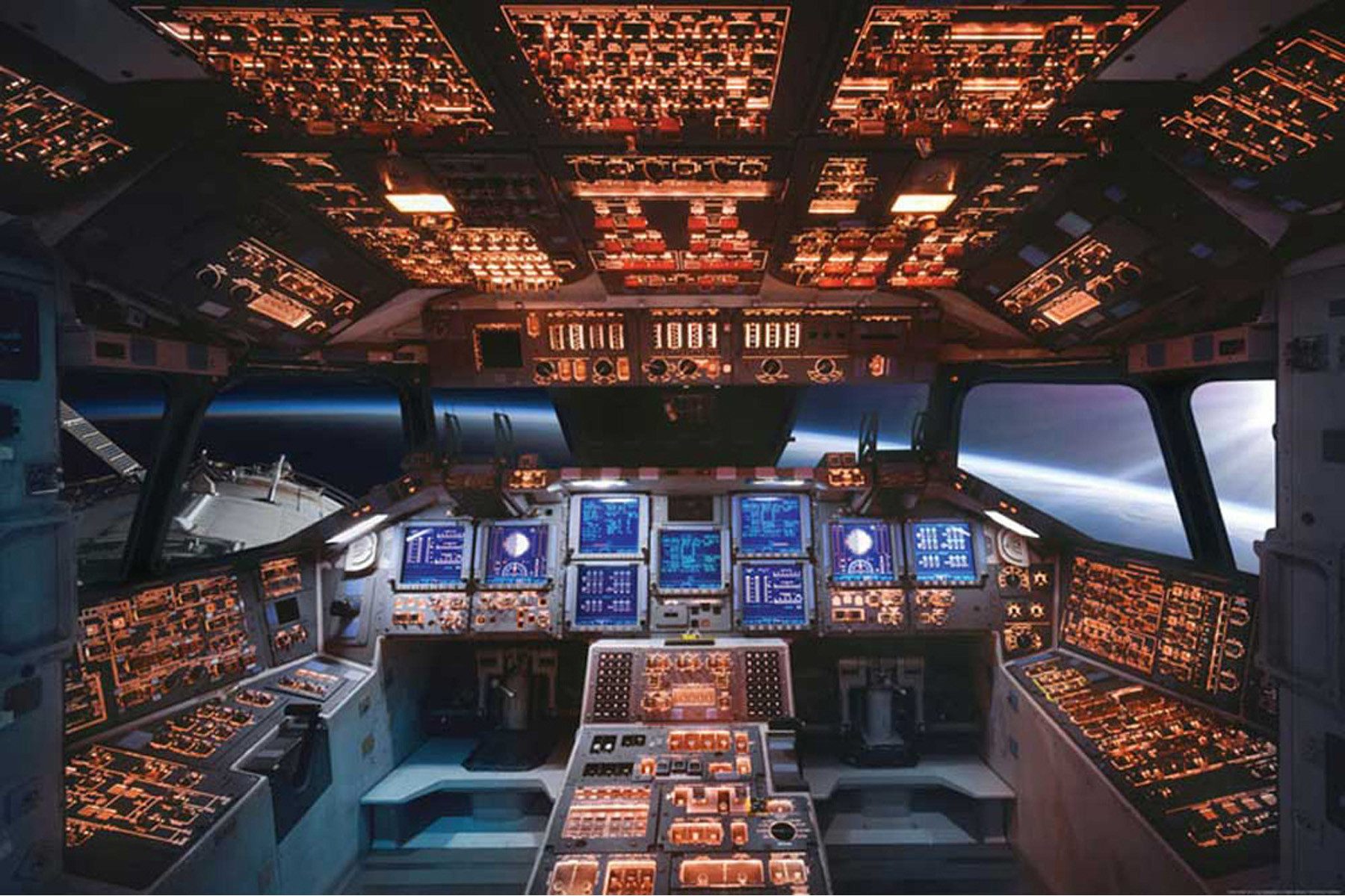 empireposter Poster Educational - Bildung - Poster - Space Shuttle Cockpit Columbia Raumsc