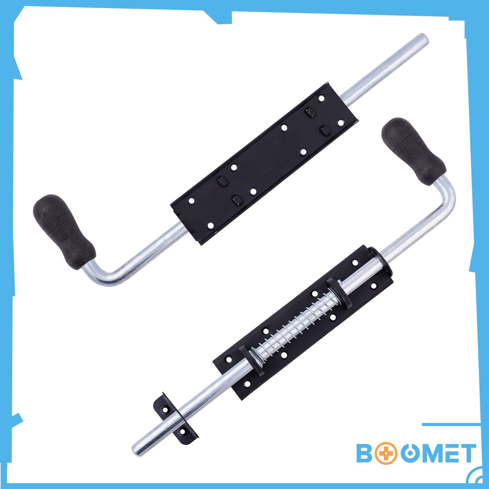 BOOMET Bodenschieber Schlossriegel schwarz, 30 cm, (1-tlg., 30 cm), Torbeschlag Torfeststeller Bodenschieber Torstopper