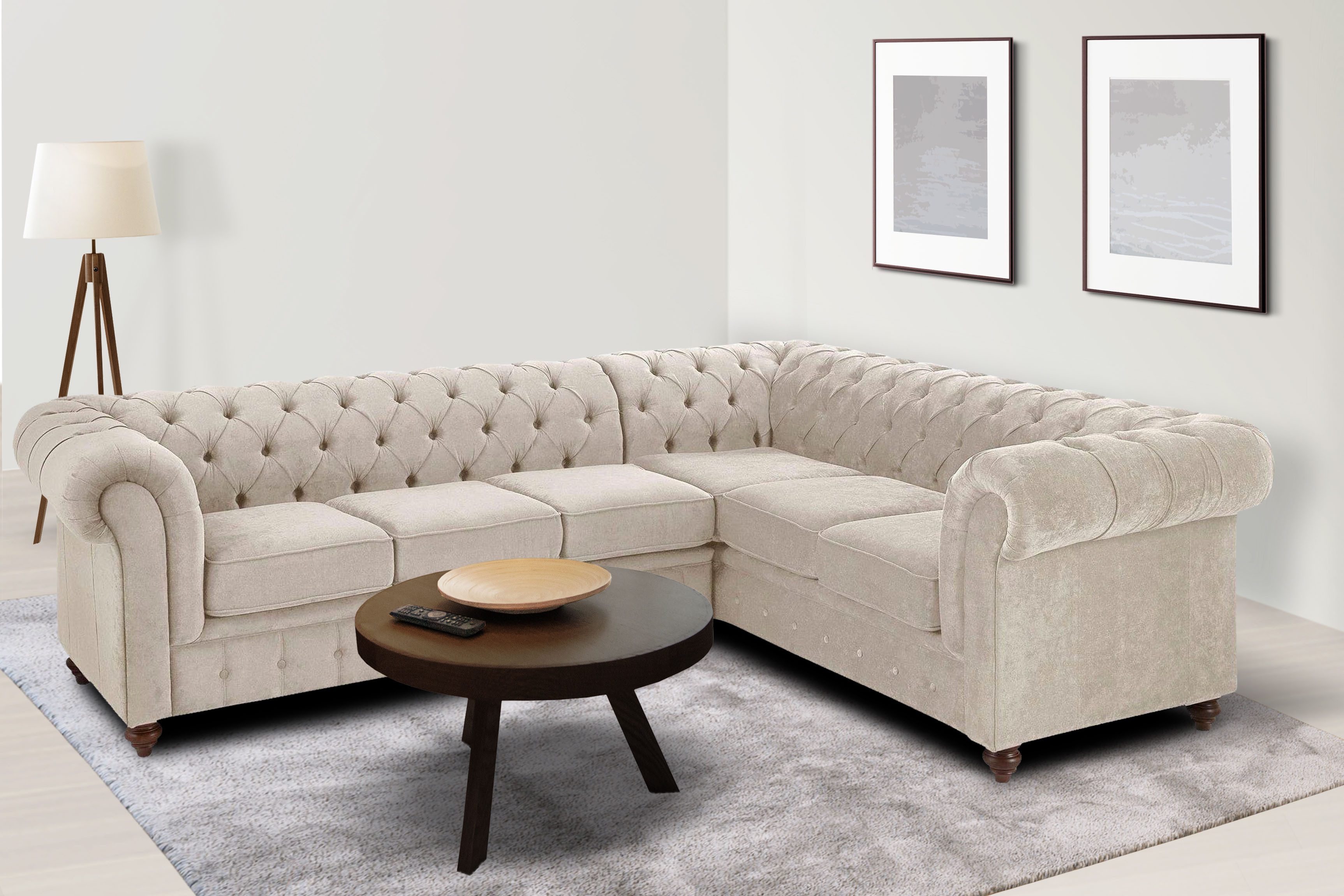 Home affaire Chesterfield-Sofa Chesterfield Ecksofa, auch günstig online kaufen