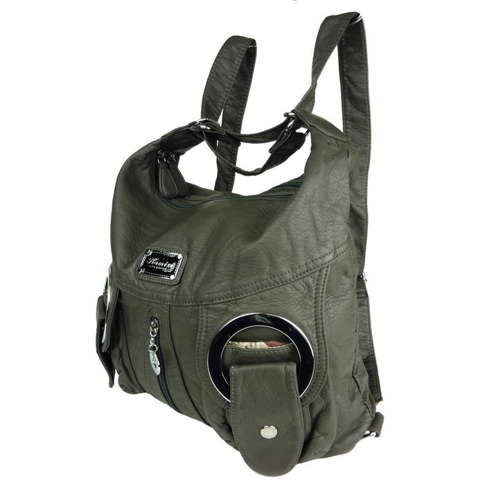 Taschen4life Schultertasche Rucksacktasche W6802 Multifunktionstasche Tasche oder Rucksack verstellbarer Schulterriemen